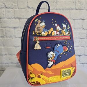 Loungefly Ducktales Scrooge McDuck Money Bags Dive Disney Mini Backpack Bag New